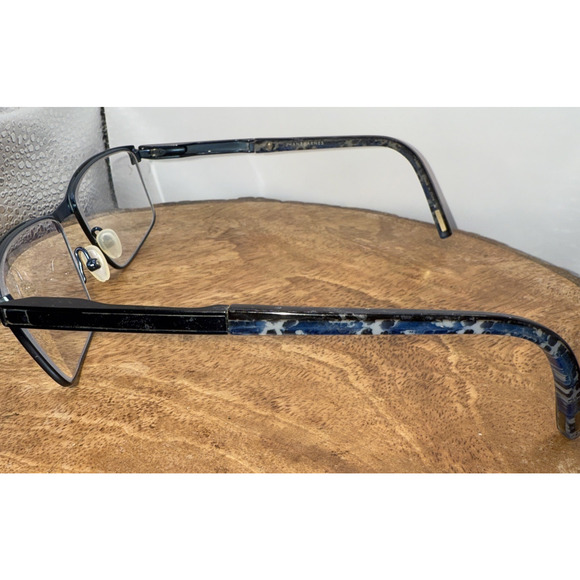 Jhane Barnes Nano Eyeglass Frames 55-16-140 Gunmetal Blue Accent Designer - Picture 4 of 10